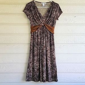 Donna Toran stretchy dress size S whimsical animal print.